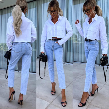 Magas derekú MOM FIT farmer nadrág