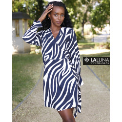 LaLuna fekete-fehér zebra mintás ruha