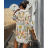 Szatén mintás garnitúra /blúz+short/