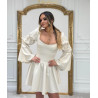 Beige húzott ujjú ruha