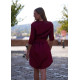 Envy V nyakú szatén ruha (bordó)