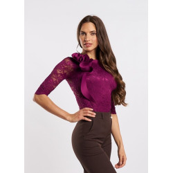 Envy fodros csipke body (püspöklila)