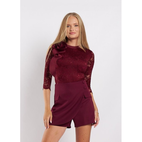 Envy fodros csipke body (bordó)