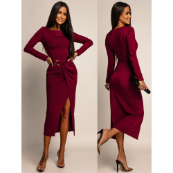 Arany csatos maxi ruha (bordó)