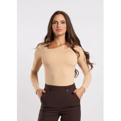 Envy nyakán arany láncos body (bézs)