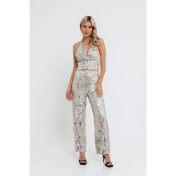 Flitteres top (bézs)