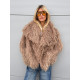 Tépett műszőrme kabát (csokibarna)