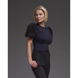 Envy puffos csipke ujjú felső (fekete)