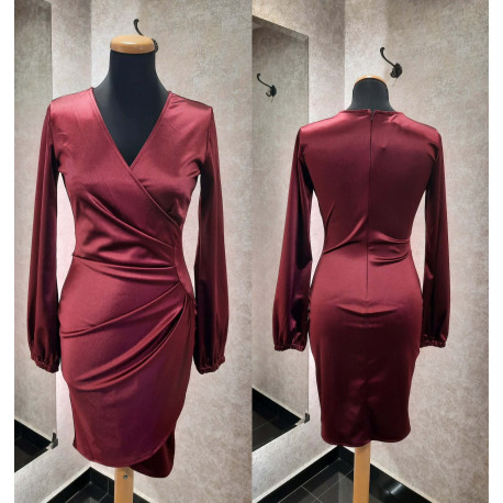 Envy szatén ruha (bordó)