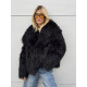 Racka műszőrme kabát (fekete)