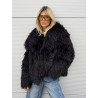 Racka műszőrme kabát (fekete)