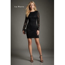 La Pierre Mixi csipke ruha (fekete)