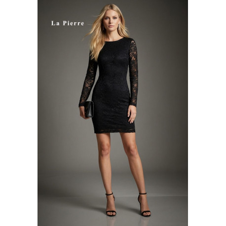 La Pierre Mixi csipke ruha (fekete)