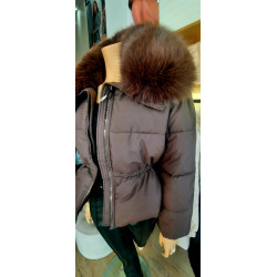 Nagy prémes pufi kabát (csokibarna)