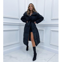 Fekete pufi kabát PREMIUM