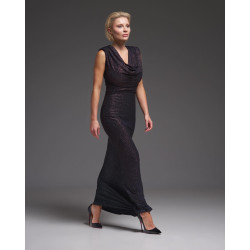 Envy csillogó maxi ruha (fekete)