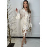 Fodros csipke ruha (ecru)