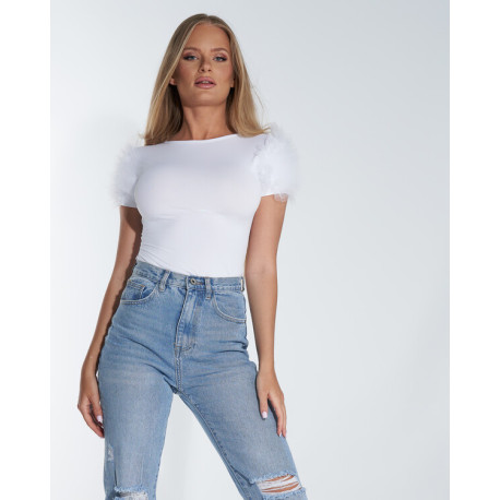 Envy tüll ujjú felső (fehér)