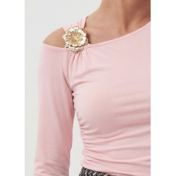 Envy félvállas felső (púderrózsaszín)