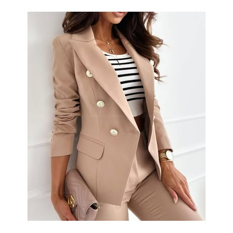 EDAN arany díszgombos blézer (bézs)