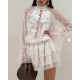 Fodros-virágos csipke ruha (fehér)