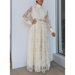 Csipkés Maxi Ruha (törtfehér)