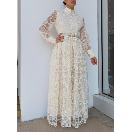 Csipkés Maxi Ruha (törtfehér)
