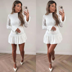 Fehér fodros poly ruha