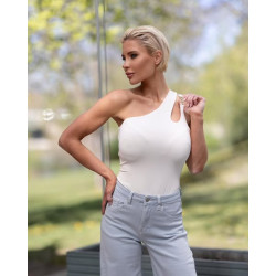 Envy félvállas kellékes body (törtfehér)