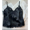 Csipkés szatén top (fekete)